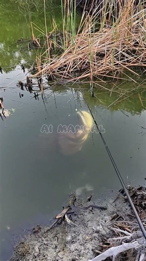 A giant fish emerges to the water's surface #amazing #fishing #fishingvideo #shorts #viralvideo