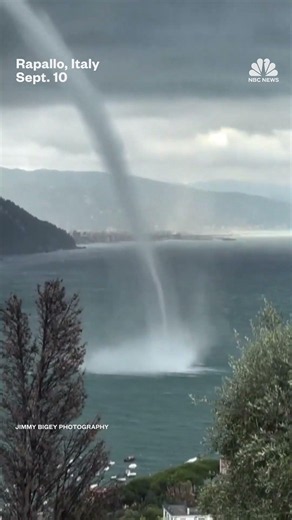 Waterspout swirls off northern Italy's coast