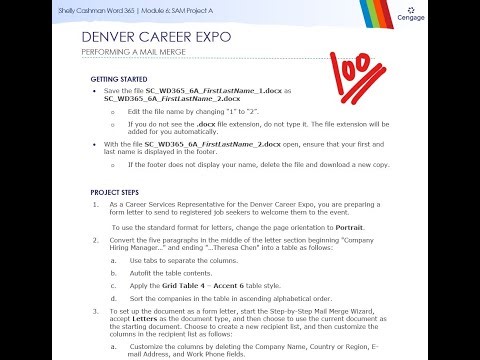 Shelly Cashman Word 365 | Module 6: SAM Project A