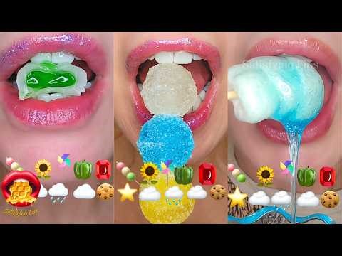 MOST POPULAR! ASMR Satisfying Eating Emoji Food Challenge