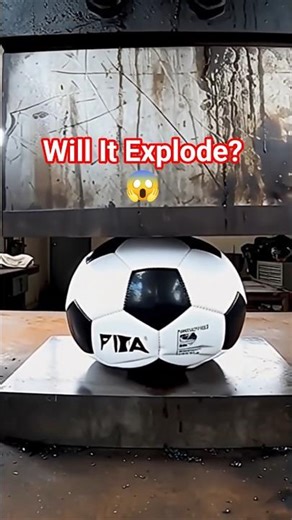 Hydraulic Press vs Football ⚽💥 | Will It Explode? 😱 #shorts