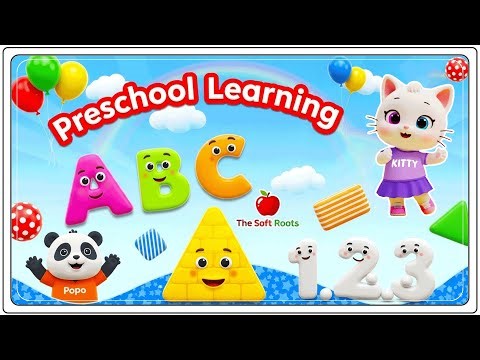 Preschool Learning activities for 3 year olds at home | Learn ABC Phonics Shapes Numbers Colors 🌈