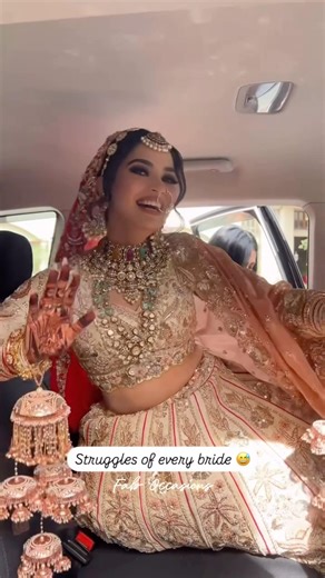 Bride's Struggle to Sit in Car in Heavy Lehenga | Bridal Lehenga | Wedding Fun | Beautiful Bride