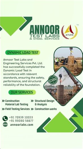 Annoor Testlabs & Engineering Services Completed the Dynamic Load Test. #annoortestlabs #qaqc