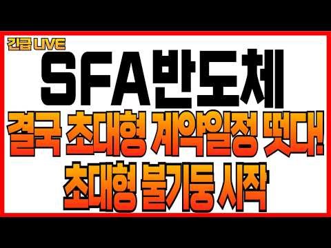 [SFA반도체 주가 전망] 결국 초대형 계약일정 떳다! 초대형 불기둥 시작