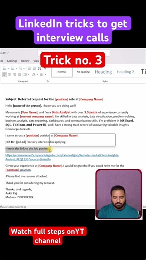 Tricks to get interview calls from LinkedIn #linkedin #linkedinhacks #shorts #tricks no3.