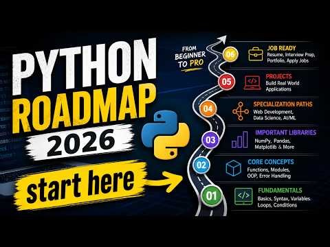 Python Roadmap 2026 | From beginner to pro (step-by-step guide)