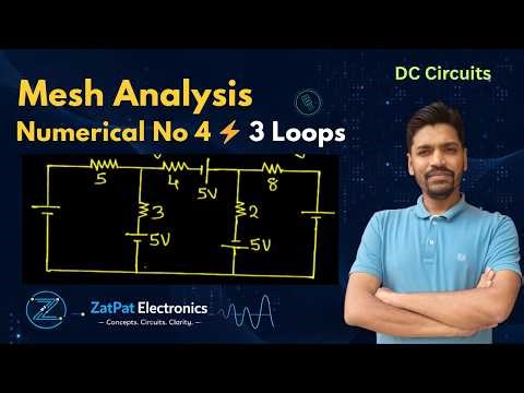 Mesh Analysis Numerical No. 4 ⚡ | 3 Loop Circuit Explained