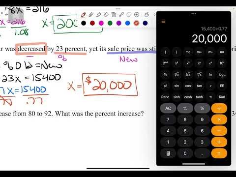 Notes 62 (Part 1) - Percent Problems with Increase and Decrease
