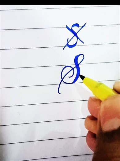 Writing Capital Letter 'S' in Italic Style
