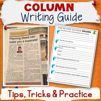 COLUMN Article Writing Lesson Newspaper Articles Template Journalism Guide