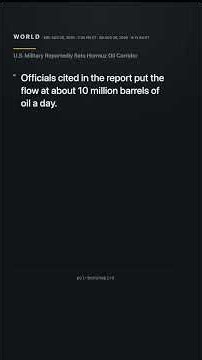 U.S. Military Reportedly Sets Hormuz Oil Corridor #Shorts