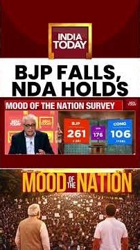 BJP Falls, Congress Gains: But NDA Still Holds Clear Majority in Mood Of The Nation Poll #nda #bjp