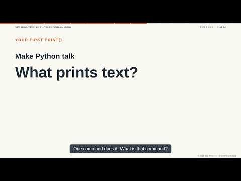 The Interactive Prompt and Your First print() | Six Minutes: Python Programming, Part 2