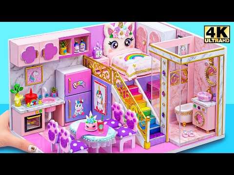 Build $15,000,000 Unicorn Miniature House with Bedroom & Glow Bathroom 🦄✨❤️ | DIY Miniature House