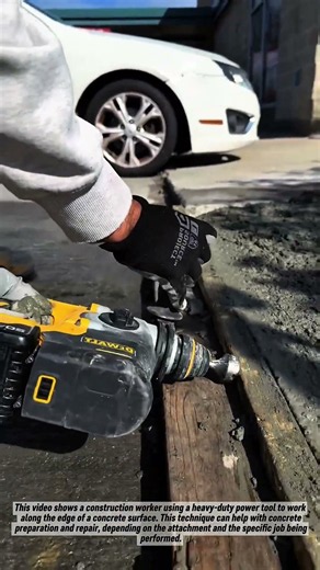Concrete Edge Repair Technique Using a Power Drill | Construction Tools in Action.