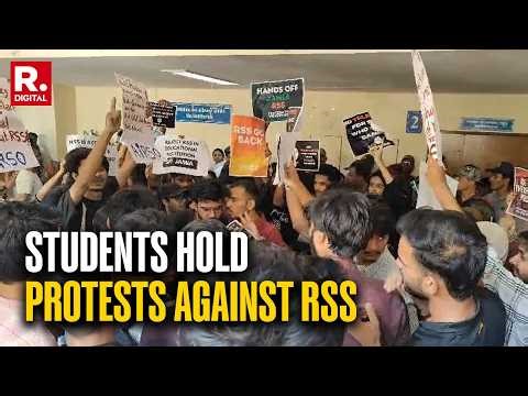 BREAKING: AISA Holds Protests Against RSS Program 'Yuva Kumbh' In Jamia Millia Campus
