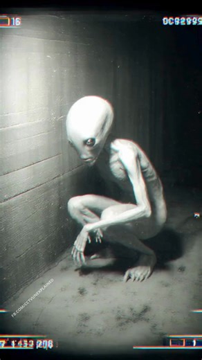 CCTV footage from a sealed underground vault shows an alien with enormous, luminous eyes standing motionless in the center of a reinforced cell. Its skin is smooth and ash-gray, its limbs slender, but it’s the eyes that dominate the frame—glowing faintly blue-white, pulsing like slow stars, reflecting nothing yet seeing everything. It doesn’t blink. Doesn’t shift weight. Just stares into the camera with eerie calm. At 2:07 AM, the lights flicker—once—and the alien tilts its head slightly, as if 