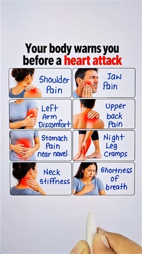Heart Attack Warning Signs ⚠️ 💯 #healtheducation #heartattack #shorts