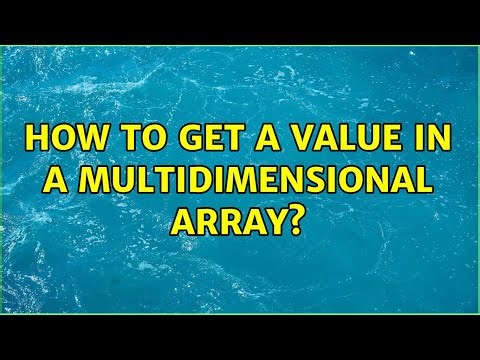 How to get a value in a multidimensional array?
