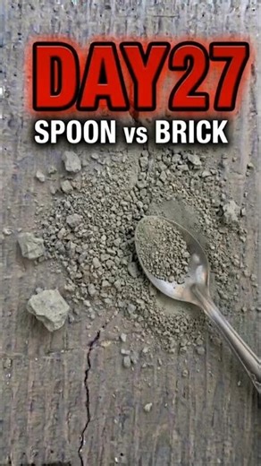 Braking the brick with a spoon Challenge Day 27💥🥄