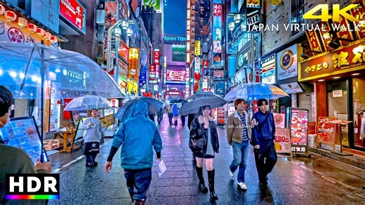 【4K HDR 60帧】放松解压：东京雨夜两小时街景漫步 260506 | 作者：4K JAPAN