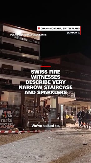 CNN's Nic Robertson reports that eyewitnesses described a "very narrow" staircase, sparklers in champagne bottles inside the Swiss resort bar that caught fire on New Year's Day in Crans-Montana, Switzerland. Follow live updates: https://cnn.it/44SXQJR | CNN International