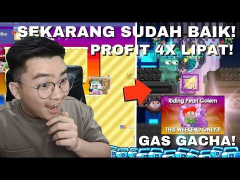 BEACH PARTY RUNNING SMOOTH!! NEW PEARL GOLEM GACHA!! | Growtopia Profit Gacha 2026