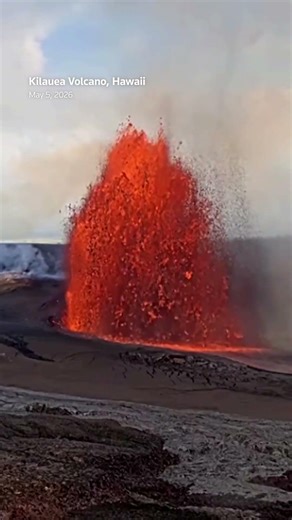 Hawaii’s Kilauea volcano throws up lava fountain