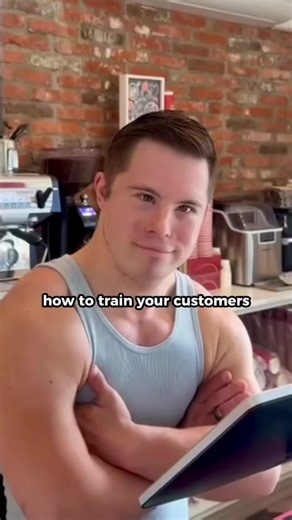 Customer service… Kyle style. 😅💦 How to train your customers — Lesson 1: manners matter at my counter. Come say hi PROPERLY at @oldfirehallconfectionery — our family gelato café shop in the village of Kleinburg. Gelato, coffee, candy apples… and service with a smile (if you're polite 😉). Be honest — have you ever wanted to spray a rude customer? 😂 #OldFirehall #Kleinburg #Gelato #DownSyndrome #NeverGiveUp