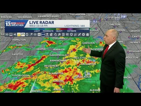 Alabama's severe weather threat nudges south, heavy rain lingers overnight, wet forecast ahead