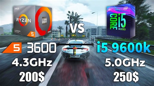 Ryzen 5 3600 OC vs i5 9600K OC test in 9 games