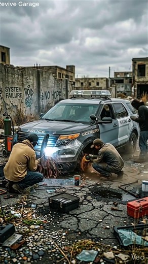 This Cop Car Was Destroyed, Now Look at It #beforeandafter #welding