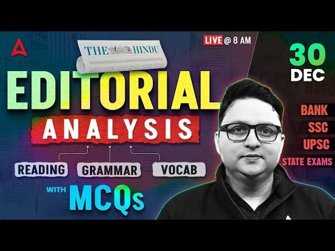 The Hindu Analysis | 30 Dec 2025 | Reading, Grammar, Vocab, MCQs | The Hindu Editorial Analysis