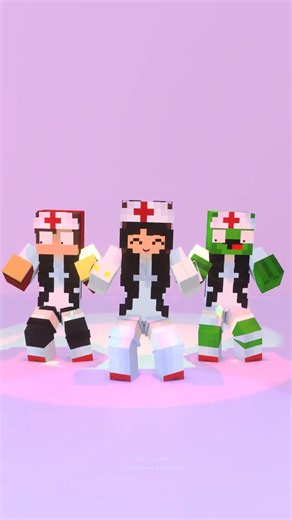J's sister in a nurse's outfit scares JJ and Mikey while jumping around like a cat 😺