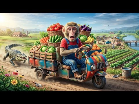Monkey Farmer's Full Day Routine | Harvest Vegetables, Market Trip & Village Life Story