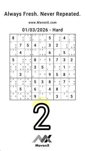 MavonX's Hard Sudoku: Exclusive Region #3