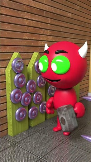 Geometry dash Easy and Hard demon vs Gugugaga Penguin (panel pin trick)