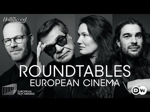 Jafar Panahi, Joachim Trier, Mascha Schilinski and Oliver Laxe at the European Cinema Roundtable