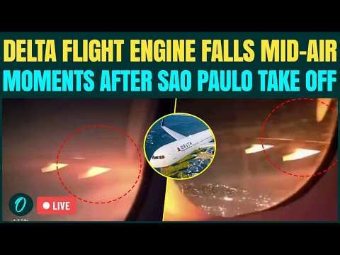 Delta Plane on Fire LIVE: Passengers PANIC as Engine Debris FALLS Moments After São Paulo Takeoff