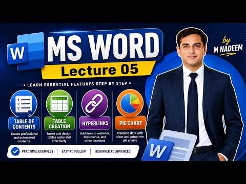 MS Word Office 365 Complete Tutorial in Urdu/Hindi | Table, TOC, Hyperlink, Pie Chart & Bar Chart