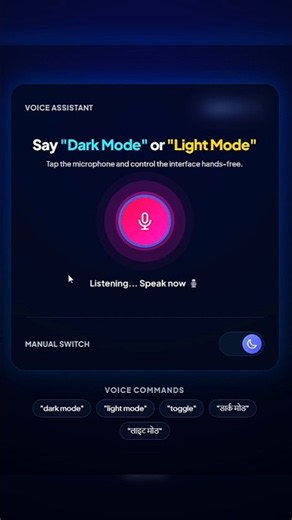 Voice Controlled Dark Mode in JavaScript 🌙🎙️ #shorts #coding