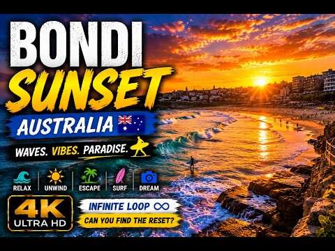 Australia Beach Sunset 🇦🇺🌅 | Infinite Loop 🔁 | Bondi Waves ✨