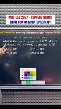 MCQ series | Q -7 | MHT-CET 2027 | By Sovind Sir | Chemistry MCQs | #dsms #mahatoppers | #toppers