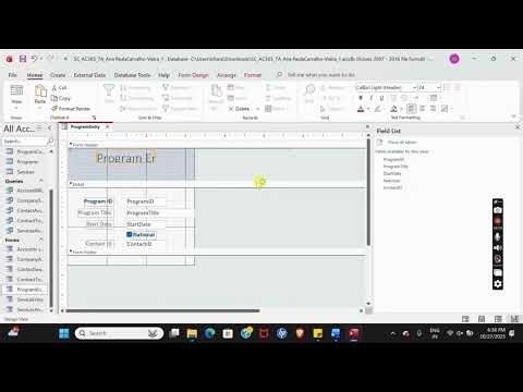 Shelly Cashman Access 365 | Module 7: SAM Project A Connect Marketing Group #shellycashman