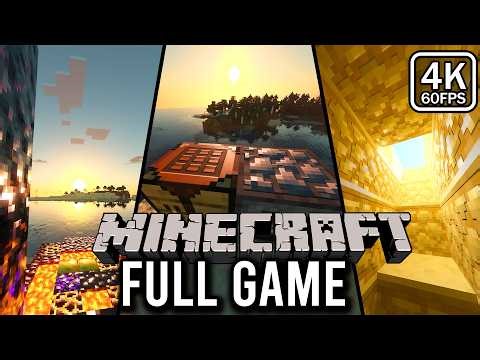 Minecraft Bedrock RTX - BetterRTX 1.4 + Vanilla RTX Opus 4K 60FPS - FULL GAME - No Commentary