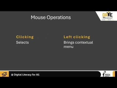 Lesson 2: Input Devices, Pointing input devices, Basic computer mouth operations