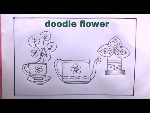 Drawing Doodle Flower Easy/How To Draw Flower Step By Step/Flower Drawing Easy