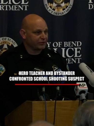 NEW DETAILS: Two people are being hailed for their bravery in the Bend, Oregon, school shooting, including a teacher who physically confronted the armed suspect. Police say the teacher threw her cellphone at the suspect, tackled him and fought for his gun, while a 36-year-old man also stepped in to stop the attack. Authorities say the teacher's actions likely prevented more bloodshed.