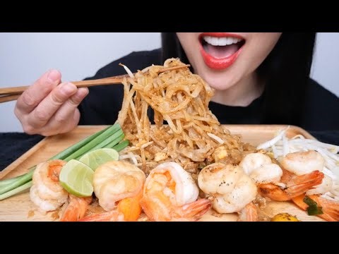 SHRIMP PAD THAI (ASMR EATING SOUNDS) LIGHT WHISPER | SAS-ASMR